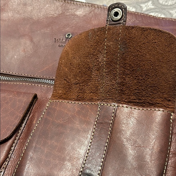 Wild West Los Angeles distressed Brown Leather Crossbody Bag purse - Picture 8 of 10